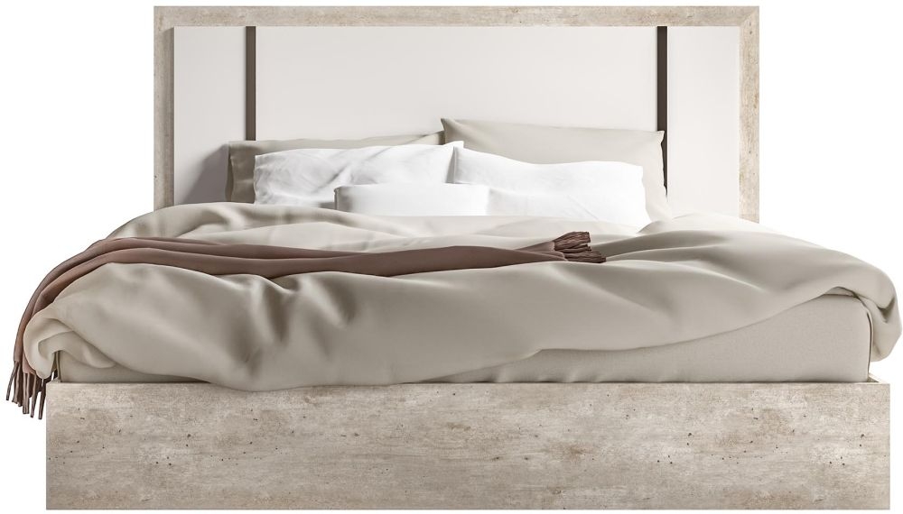 Product photograph of Modern Treviso White Italian Bed - Sizes Available from Choice Furniture Superstore.